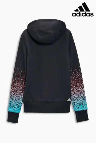 Black Adidas Fade Print Full Zip Hoody